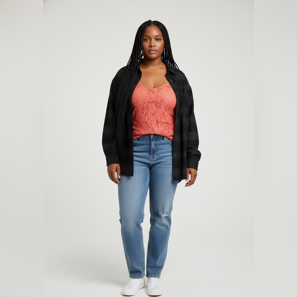 NEW Wet Seal Lace Cami Adjustable Straps Peach Sheer Women’s XL NWT - Picture 2 of 6